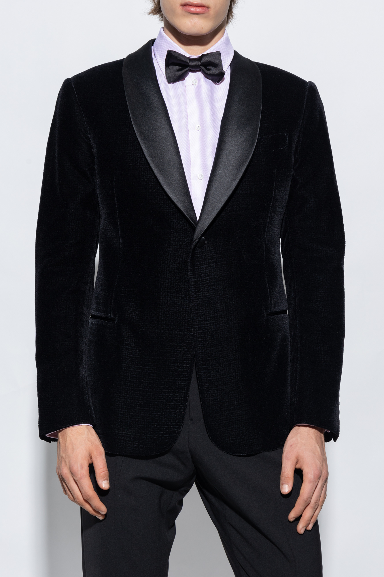Giorgio Armani Vintage 80s Classic Black Silk Long Sleeve